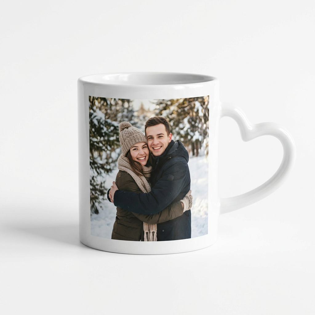 Mug cœur photo personnalisé