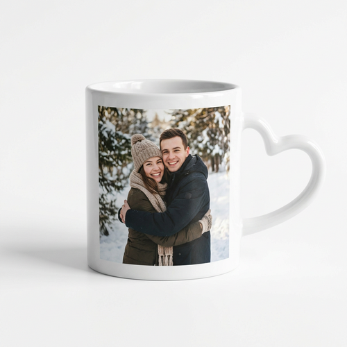 Mug cœur photo personnalisé